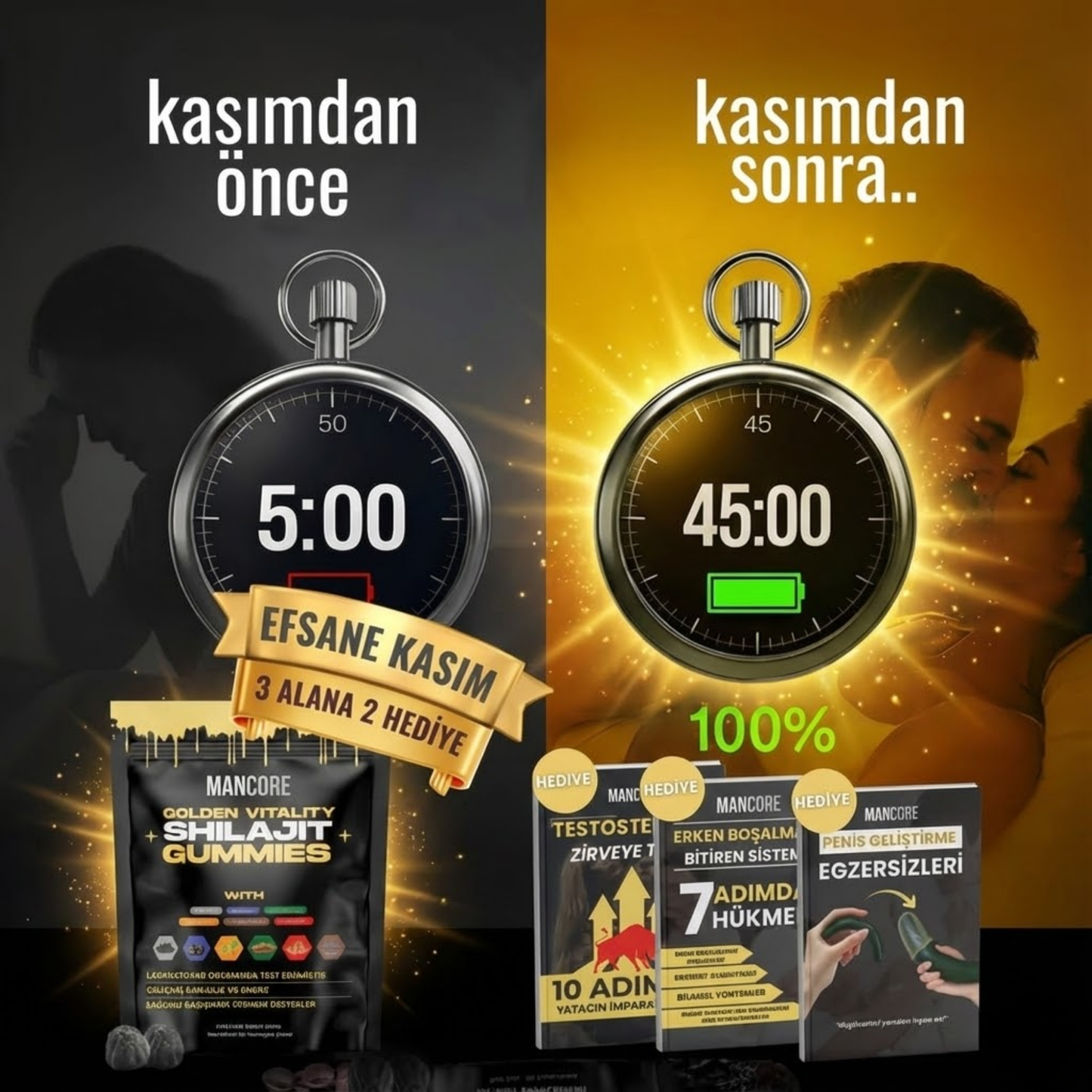 Mancore™ Shilajit  – Doğal Testosteron ve Performans Arttırıcı Gıda Takviyesi
